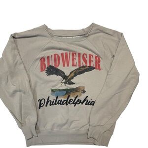 Budweiser Beige Sweatshirt with Eagle Graphic